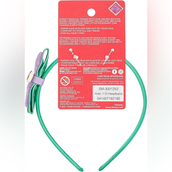 New GOODY Ouchless Headband for All Hair Types, Disney Princess, Ariel - Picture 5 of 5